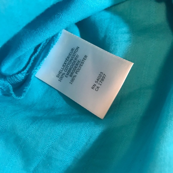 Banana Republic PM Embroidered Turquoise Top NWOT - Picture 5 of 7
